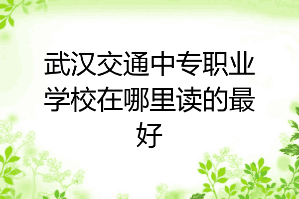 武汉交通中专职业学校在哪里读的最好