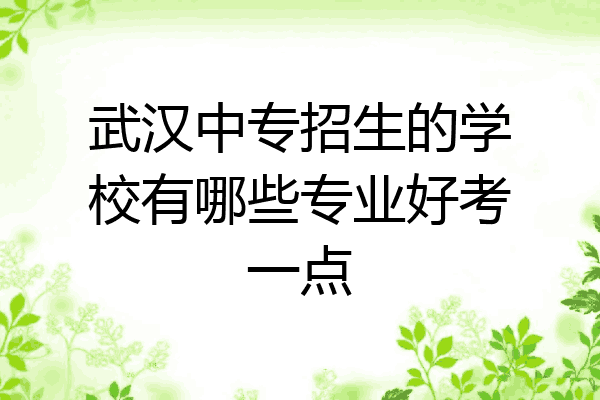 武汉中专招生的学校有哪些专业好考一点