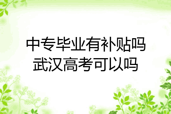 中专毕业有补贴吗武汉高考可以吗
