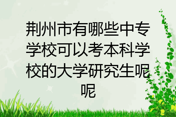 荆州市有哪些中专学校可以考本科学校的大学研究生呢呢