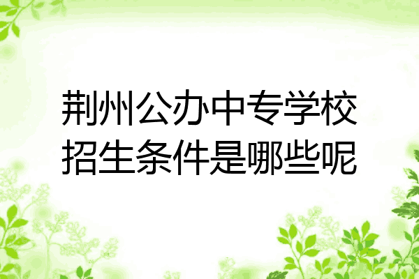 荆州公办中专学校招生条件是哪些呢