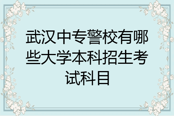 武汉中专警校有哪些大学本科招生考试科目