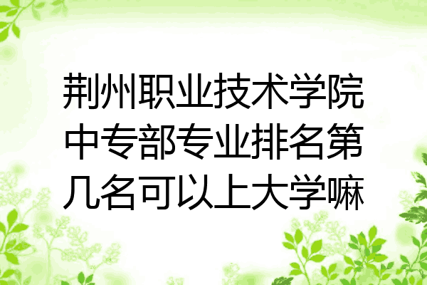 荆州职业技术学院中专部专业排名第几名可以上大学嘛