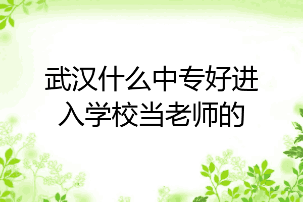武汉什么中专好进入学校当老师的