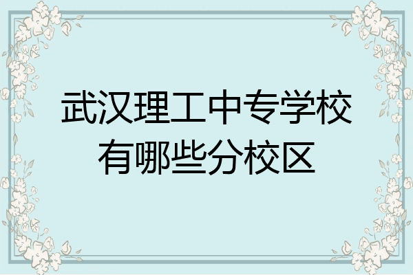 武汉理工中专学校有哪些分校区