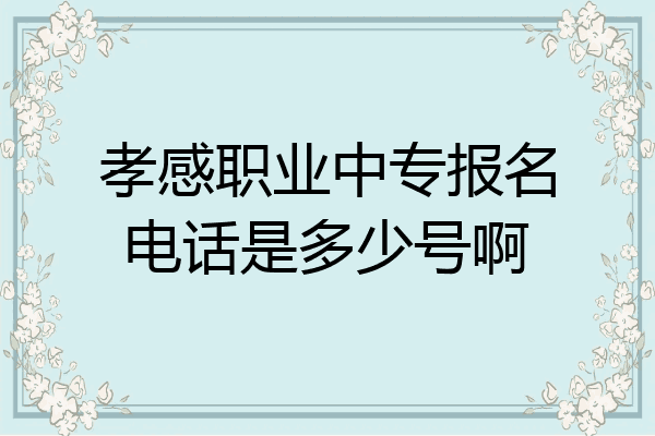 孝感职业中专报名电话是多少号啊