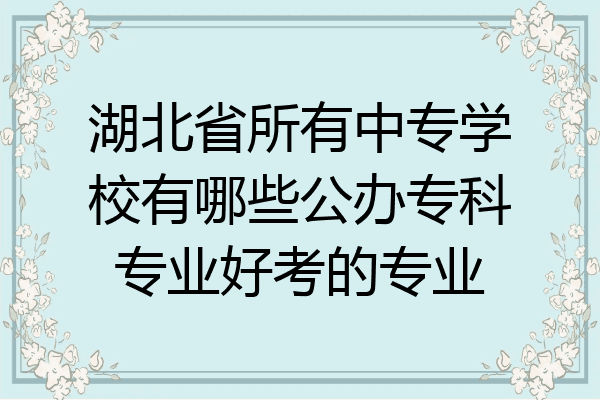 湖北省所有中专学校有哪些公办专科专业好考的专业