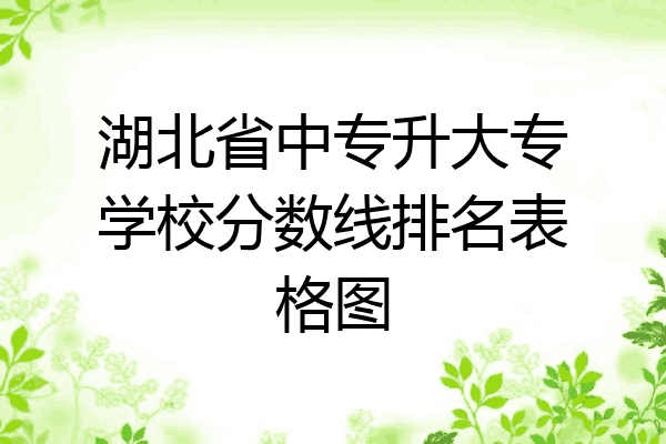 湖北省中专升大专学校分数线排名表格图