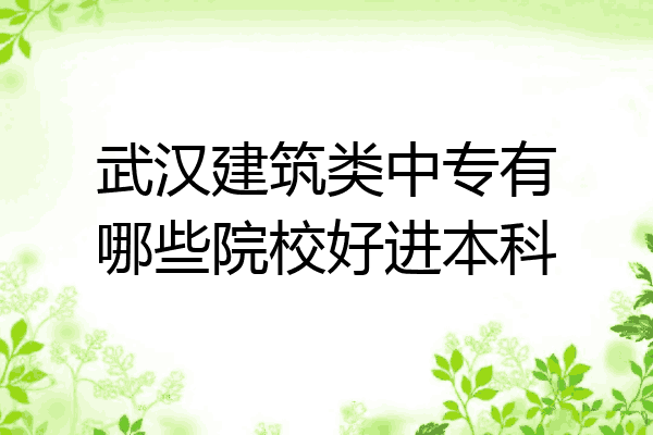 武汉建筑类中专有哪些院校好进本科