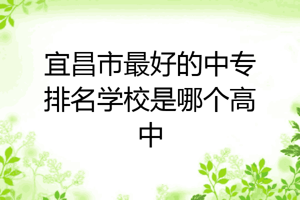 宜昌市最好的中专排名学校是哪个高中