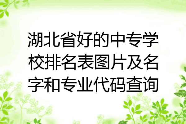 湖北省好的中专学校排名表图片及名字和专业代码查询