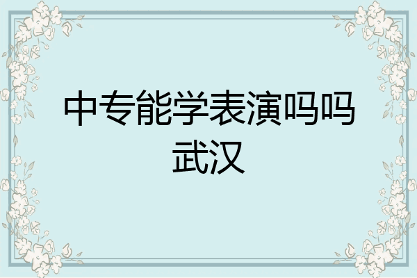 中专能学表演吗吗武汉
