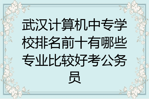 武汉计算机中专学校排名前十有哪些专业比较好考公务员