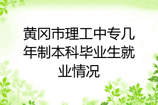 黄冈市理工中专几年制本科毕业生就业情况