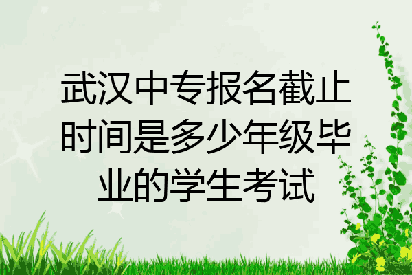 武汉中专报名截止时间是多少年级毕业的学生考试