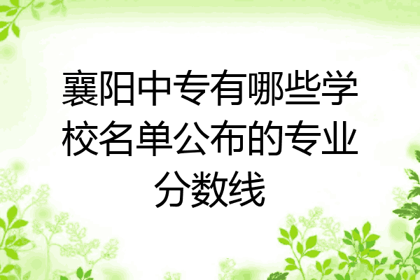 襄阳中专有哪些学校名单公布的专业分数线