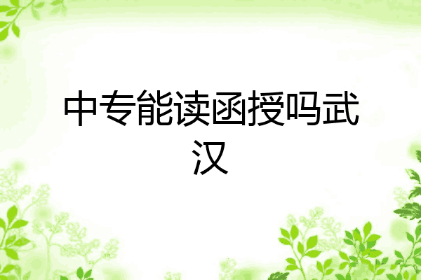 中专能读函授吗武汉