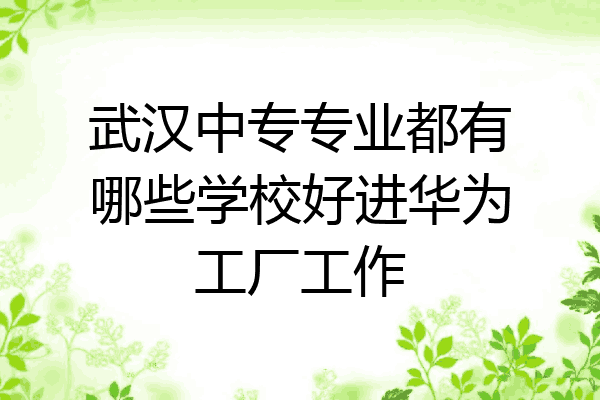 武汉中专专业都有哪些学校好进华为工厂工作