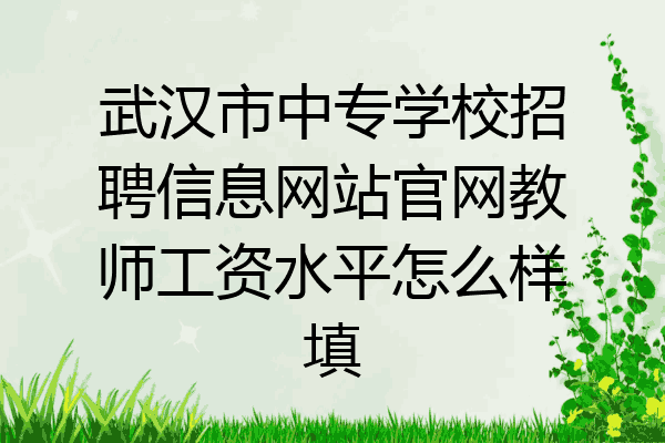武汉市中专学校招聘信息网站官网教师工资水平怎么样填