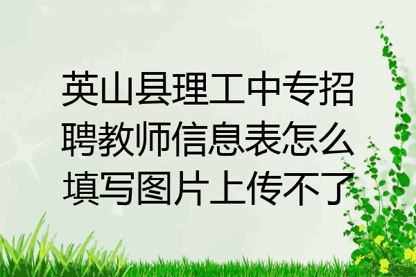 英山县理工中专招聘教师信息表怎么填写图片上传不了