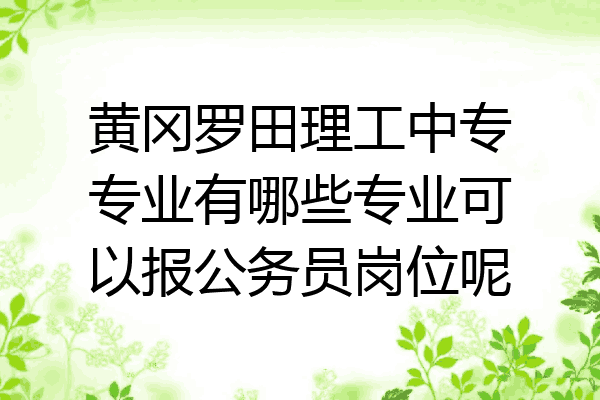 黄冈罗田理工中专专业有哪些专业可以报公务员岗位呢