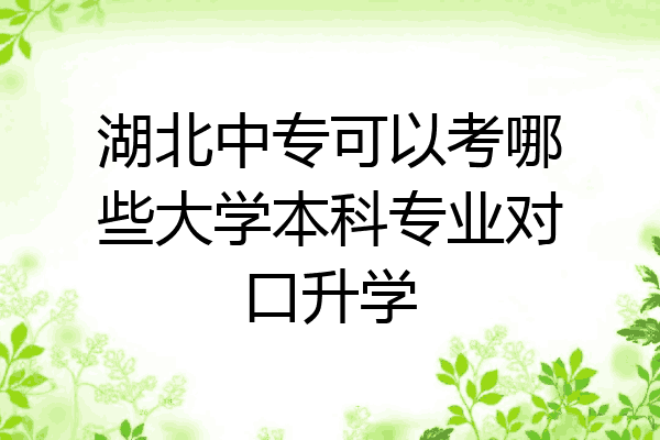 湖北中专可以考哪些大学本科专业对口升学