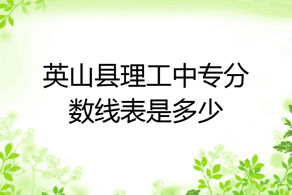 英山县理工中专分数线表是多少