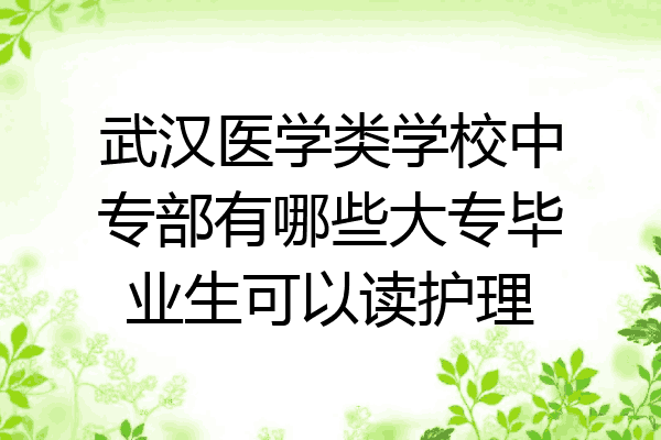 武汉医学类学校中专部有哪些大专毕业生可以读护理