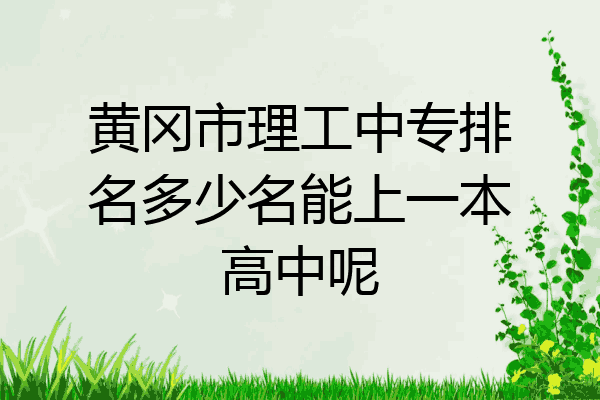 黄冈市理工中专排名多少名能上一本高中呢