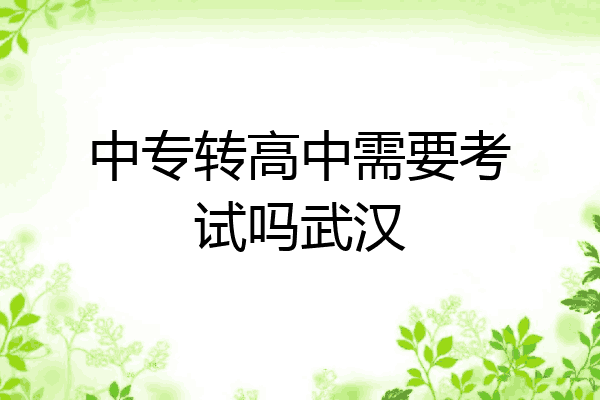 中专转高中需要考试吗武汉