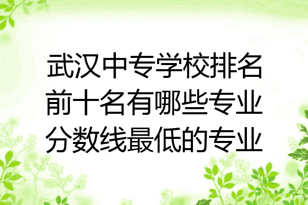 武汉中专学校排名前十名有哪些专业分数线最低的专业