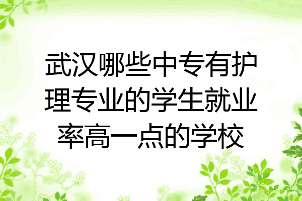 武汉哪些中专有护理专业的学生就业率高一点的学校