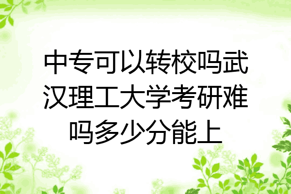 中专可以转校吗武汉理工大学考研难吗多少分能上