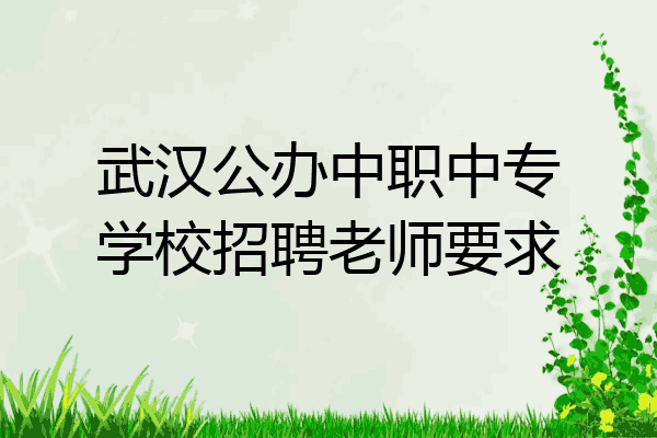 武汉公办中职中专学校招聘老师要求