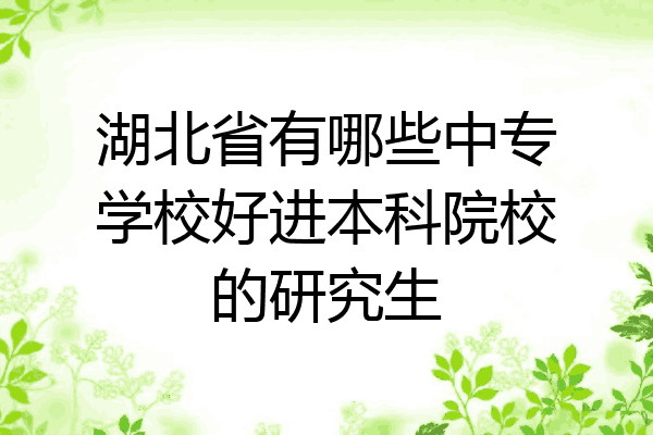 湖北省有哪些中专学校好进本科院校的研究生