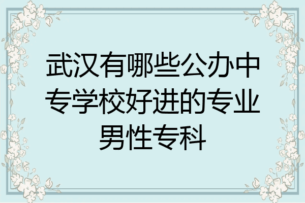武汉有哪些公办中专学校好进的专业男性专科