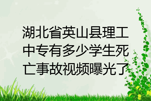 湖北省英山县理工中专有多少学生死亡事故视频曝光了