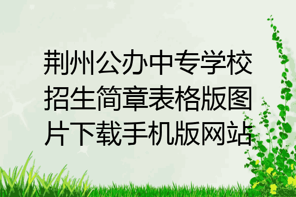 荆州公办中专学校招生简章表格版图片下载手机版网站