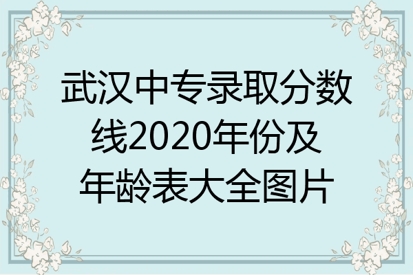 武汉中专录取分数线2020年份及年龄表大全图片