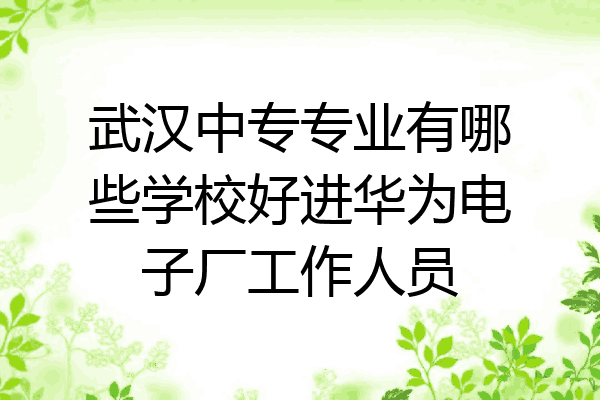 武汉中专专业有哪些学校好进华为电子厂工作人员