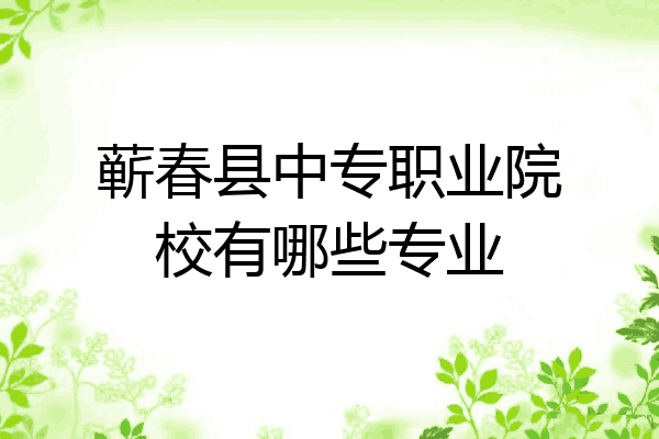 蕲春县中专职业院校有哪些专业