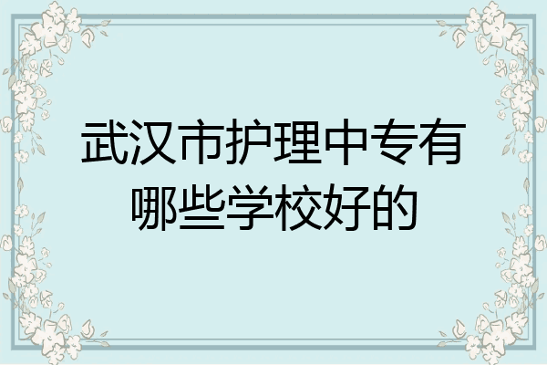武汉市护理中专有哪些学校好的