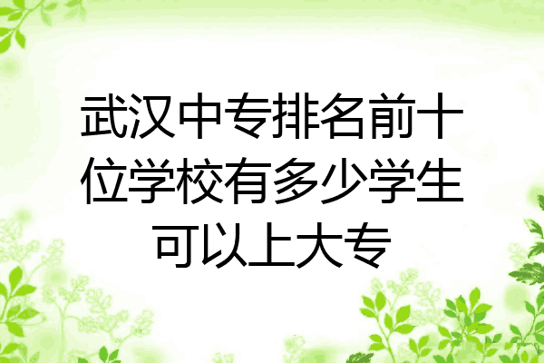 武汉中专排名前十位学校有多少学生可以上大专