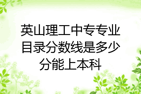 英山理工中专专业目录分数线是多少分能上本科