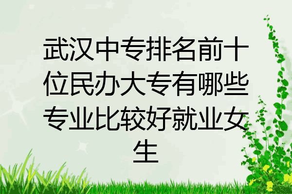 武汉中专排名前十位民办大专有哪些专业比较好就业女生