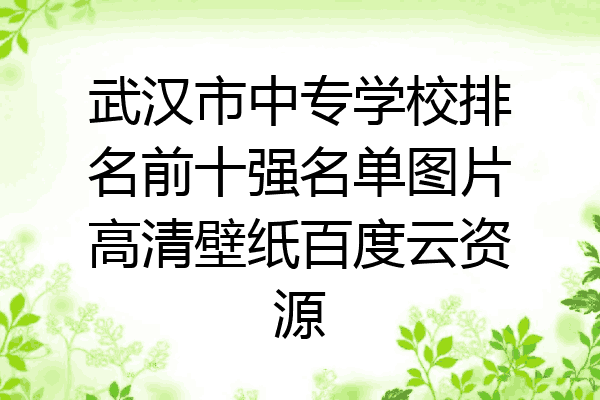 武汉市中专学校排名前十强名单图片高清壁纸百度云资源
