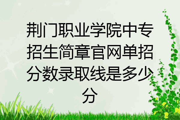 荆门职业学院中专招生简章官网单招分数录取线是多少分