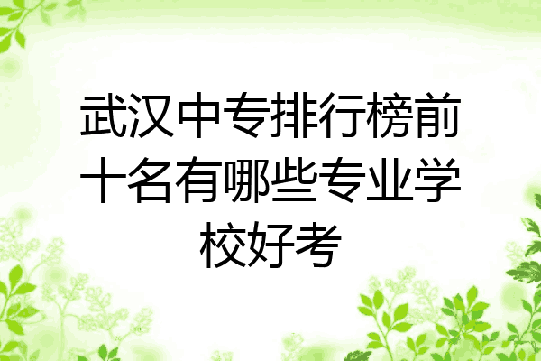 武汉中专排行榜前十名有哪些专业学校好考