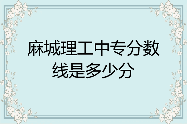 麻城理工中专分数线是多少分