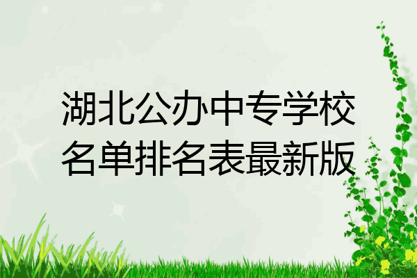 湖北公办中专学校名单排名表最新版